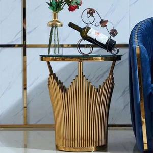 Mesa <span class=keywords><strong>de</strong></span> esquina para sala <span class=keywords><strong>de</strong></span> estar, Base <span class=keywords><strong>de</strong></span> acero inoxidable, mármol, vidrio templado, gran oferta - Product Image 4