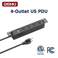 Unité de distribution d'alimentation PDU, 4 prises standard américaines, interrupteur de surcharge 15A 1875W, montage en rack pour centre de données, FCC ETL