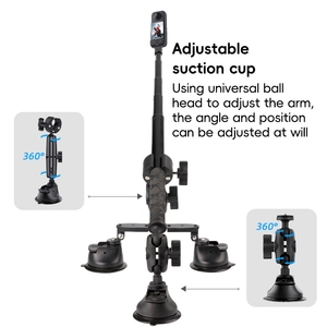 Supporto a ventosa singolo PULUZ con morsetti a pinza per GoPro, Insta360, DJI e altre action cam - Product Image 3