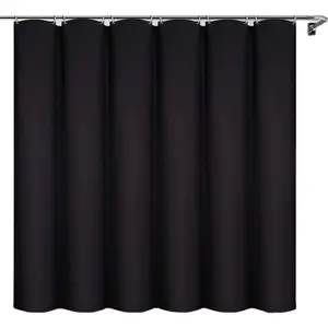 Black hot sell good quality shower curtains bathroom sets with shower curtain and rugs for bathroom