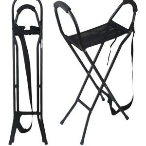 Four Cornered Cane <b>Stool</b> <b>Folding</b> Portable Garden Chair For Elderly Lightweight Aluminum Alloy Mesh Seat - Product Image 2