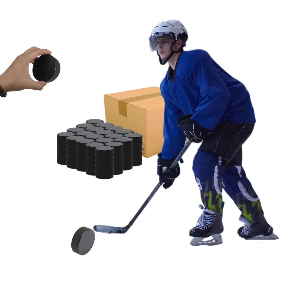 Профессиональное производство хоккейных шайб с индивидуальным логотипом или пустым износом, однотонные резиновые шайбы для хоккея с шайбой