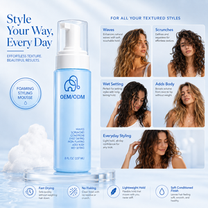 OEM ODM Hair Foam Lotion For Waves Scrunches Wrap Sets Heat Styling Protection And Soft Body - Product Image 3
