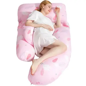 Cuscino per allattamento in fibra di poliestere a forma di U Double face cuscino per dormire laterale cuscino per donne incinte