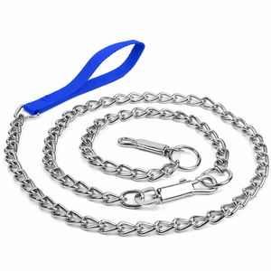 Heavy Duty Pet Suppliers Custom Metal Pet Leash <b>Bite</b> Proof Dog Chain Leash Tough Sturdy Pet Dog Leash with Ergonomic Handle - Product Image 1