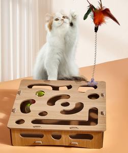 Hộp mê cung tự vui nhộn và nhàm chán với chuông theo dõi Bóng đồ chơi thú cưng giáo dục cho mèo trêu chọc - Product Image 2