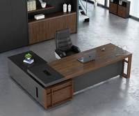 Escritorio Ejecutivo de Madera Estilo Simple, Mesa Individual para Líder de Empresa, Muebles para Oficina