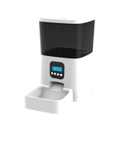 Distributeur automatique de nourriture pour animaux de compagnie, portable, 6L, blanc, écran LCD, alimenté par batterie, élégant, intelligent, pour chats et chiens, télécommande, minuterie