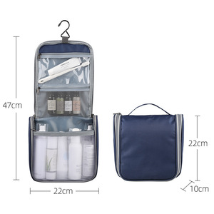 Hanging <b>Toiletry</b> Bag Rectangle Polyester Waterproof Flap Wall Mounted Travel <b>Storage</b> Organizing Bag With Hook Type Installation - Product Image 5