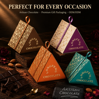 Boîte Cadeau Triangulaire en Carton pour Chocolats, Emballage Coloré avec Ruban, Idéal pour Bonbons, Mariages et Fêtes