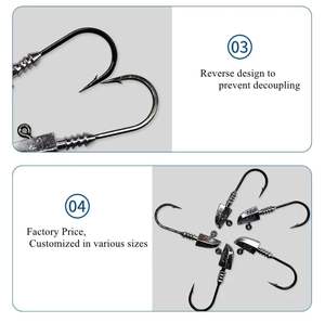 Salzwasser fisch köder mit Bleikopf lehre und Haken für Süßwasserboden-Barsch köder Jig Head Lure Kits enthalten - Product Image 6