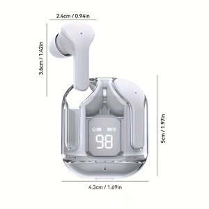 Écouteurs stéréo sans fil colorés BT V5.3, <span class=keywords><strong>casque</strong></span> mains libres en silicone avec affichage numérique de la capacité de la batterie, oreille étanche IPX5 - Product Image 1