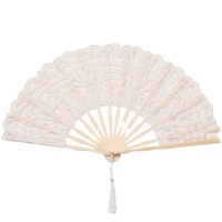 Kipas Tangan Pernikahan FAREA Laris Manis, Elegan, Bahan Katun Bambu Alami, Renda, 27cm, Multi-warna untuk Dekorasi Pernikahan Wanita