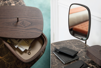 Meubles de chambre à coucher italiens de luxe Table de toilette en bois Fer solide de haute qualité S1 Miroir de chambre à coucher personnalisé
