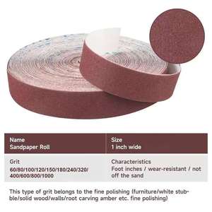 Rollo de tela abrasiva de diamante de 1 pulgada (25 mm) para lijado y pulido de madera y metal, uso con lijadora manual, material de alúmina - Product Image 5