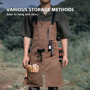 Outdoor Workwear Denim Canvas <strong>Painter</strong> Apron Gardener Apron Anti Fouling Waterproof Strap Large Apron - Product Image 4