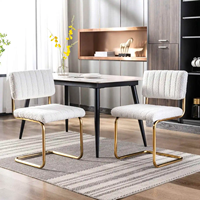 Chaise de salle à manger moderne en or design ergonomique de refroidissement pour la maison hôtel banquet école villa en cuir métal bois tissu