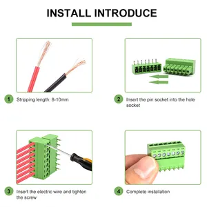 Blok Terminal PCB hijau manufaktur blok papan sirkuit cetak komponen blok Terminal PCB konektor sekrup rel Din PC