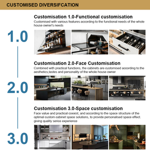 Mobili da <span class=keywords><strong>Cucina</strong></span> Moderni di Lusso con <span class=keywords><strong>Ante</strong></span> in Vetro Importato, Set Completo Ecologico con Soluzioni di Stoccaggio - Product Image 4
