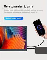 Moniteur portable à écran LED de 15,6 pouces avec projection sans fil, détection de gravité, écran horizontal et vertical