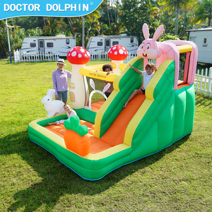 Docteur dauphin nouveau Design sûr et durable mignon lapin videur cavalier enfants <span class=keywords><strong>gonflable</strong></span> rebond maison usage domestique avec toboggans - Product Image 6