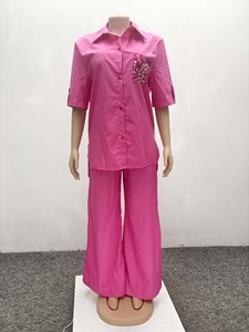 Summer New Arrival Women's Casual Short-Sleeve Shirt and <b>Pants</b> African 2-Piece Set Fashion - Product Image 6