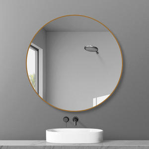 MUBI Nordic Minimalist Gold Silver Metal Frame Wall-Mounted <b>Lighted</b> Graphic Design Custom Logo <b>Shower</b> Mirror - Product Image 3