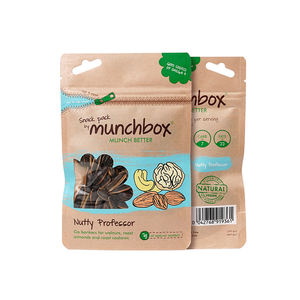 Bolsas de Papel Kraft Biodegradables Personalizadas con Cierre de Cremallera Práctico para Frutos Secos, Bocadillos y Alimentos Secos - Product Image 2