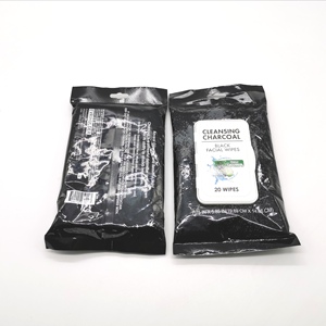 Lingettes nettoyantes pour le visage, personnalisées, noires, 25/20 pièces - Product Image 5