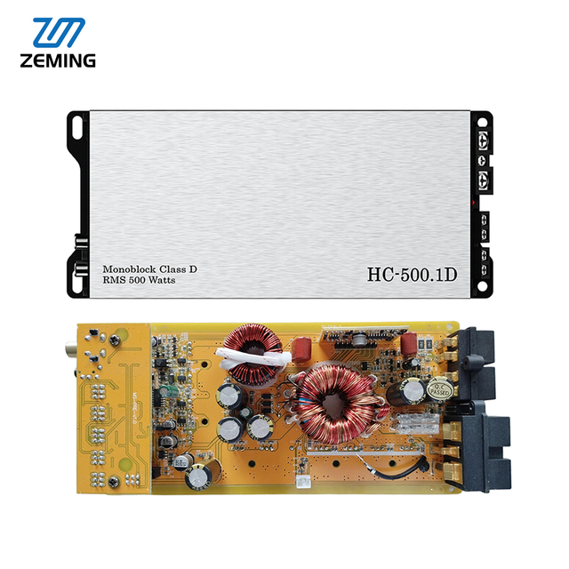 Hot Sale Monoblock Car Amplifier Class D Car Amplifier 500w High Power Vehicle Audio Amplifier ZM-HC-500.1D