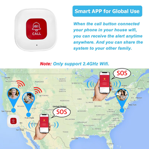 Botón de Llamada Inalámbrico Inteligente para Cuidadores, Sistema de Alerta Recargable, Botón de Emergencia para Personas Mayores, Discapacitados, ABS, APP - Product Image 6