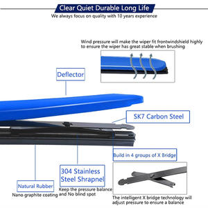 Lame d'<span class=keywords><strong>essuie</strong></span>-<span class=keywords><strong>glace</strong></span> hybride colorée personnalisée 12"-28" pour Toyota RAV4/Camry Ford F-150 Honda CR-<span class=keywords><strong>V</strong></span> Tesla Model Y/3 GMC Sierra - Product Image 6