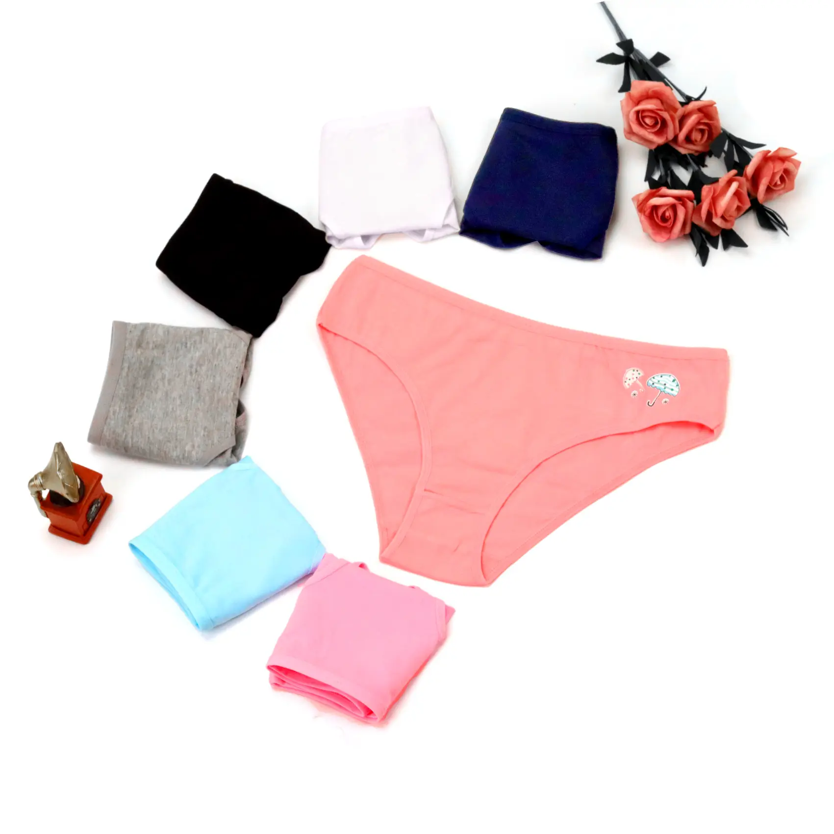 Calcinha grande de spandex/algodão, de alta qualidade, rosa, feminina, roupa íntima, shorts para moças