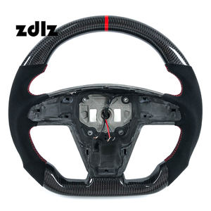 Volant en fibre de carbone pour <span class=keywords><strong>Tesla</strong></span> <span class=keywords><strong>Model</strong></span> S 2021 <span class=keywords><strong>2022</strong></span> Yoke <span class=keywords><strong>Plaid</strong></span> en cuir, volant de voiture <span class=keywords><strong>Model</strong></span> S, possibilité de personnalisation - Product Image 1