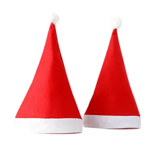 超柔软圣诞圣诞老人帽新年喜庆成人男女通用圣诞老人帽无纺布圣诞老人帽现货