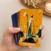 Vente en gros de cartes de tarot artistiques pastel, 78 cartes, cartes de divination spirituelle, cartes de tarot Rider Waite, papier, portables, écologiques, OEM ODM