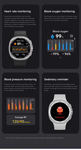 Reloj Inteligente HD8C <span class=keywords><strong>8</strong></span> Classic con Monitoreo de Salud 24/7, Rastreador de Actividad Física, Bisel Giratorio, Pantalla TFT, Llamadas por BT, Resistente al Agua 3ATM - Product Image 3