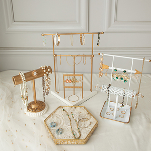 Customized 3-Tier Metal <strong>Jewelry</strong> Display Necklace Earring Holder T Shaped <strong>Jewelry</strong> Organizer - Product Image 1