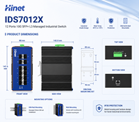 Switch PoE Industrial Administrado de Capa 3, 8 Puertos Gigabit RJ45 con 4x SFP Uplink, Montaje en Riel DIN, QoS, Capacidad de 240 Gbps