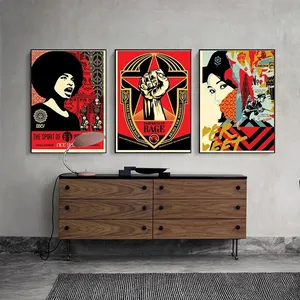 Affiche et imprimés sur toile Vintage Shepard Fairey Rose, Art mural personnalisé, peinture sur toile, image pour salon, décoration de la maison