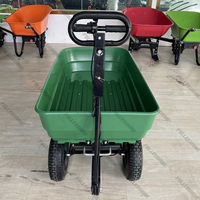 Moteur à batterie électrique Seau en plastique vert Chariot de jardin à benne basculante Conteneur à quatre roues personnalisable