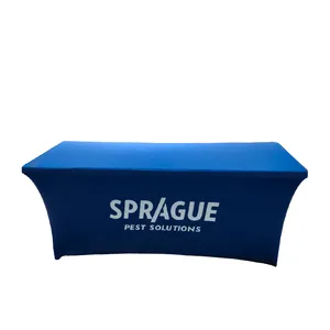 Premium Trade Show Rechteck 4ft Fitted Tischdecke Voll farbige Spandex Cocktail Tischdecke mit Logo