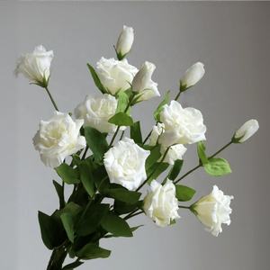 706 उच्च गुणवत्ता वाले हस्तनिर्मित नकली फूल की व्यवस्था शादी समारोह सजावटी वास्तविक स्पर्श कृत्रिम लिसीनथस फूल - Product Image 1