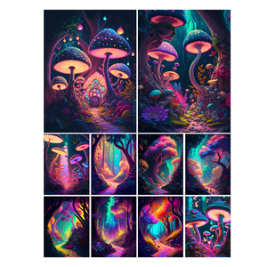 5D fantaisie monde forêt <span class=keywords><strong>psychédélique</strong></span> champignons point de croix broderie pleine strass broderie mosaïque bricolage diamant peinture Kit - Product Image 1