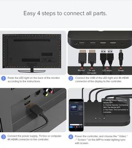 ไฟ LED แถบแสงพื้นหลังสำหรับทีวีและพีซี สำหรับ HDMI USB RGB ซิงค์สีหน้าจอ ใช้ได้กับ Alexa กล่องซิงค์ทีวี รุ่นใหม่มาแรงปี <span class=keywords><strong>2022</strong></span> - Product Image 3