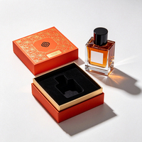 Boîte cadeau de luxe rigide personnalisée avec insert en velours à motif doré estampé à chaud OEM ODM pour l'emballage de flacons de parfum