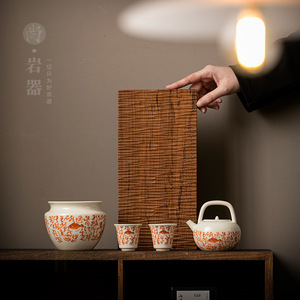 Retro Style Porcelain Tea Set <b>One</b> Pot Two <b>Cups</b> With Lid For Kung Fu Tea Office Afternoon Tea Use - Product Image 1