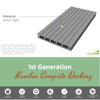 Planches de terrasse en composite de bambou modernes pour l'extérieur, antidérapantes et imperméables, avec un design en grain de bois, technique brossée