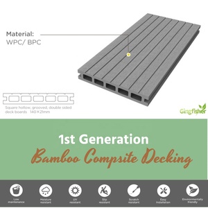 Hiện đại ngoài trời tre Composite <span class=keywords><strong>decking</strong></span> bảng chống trượt và sàn chống thấm nước với thiết kế hạt gỗ chải kỹ thuật - Product Image 2