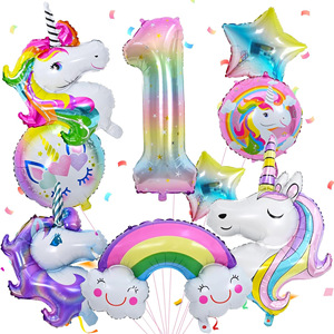 Best Selling <strong>unicorn</strong> Girl Birthday Party <strong>Decoration</strong> with Balloon Theme Aluminum Foil Balloon Set - Product Image 1